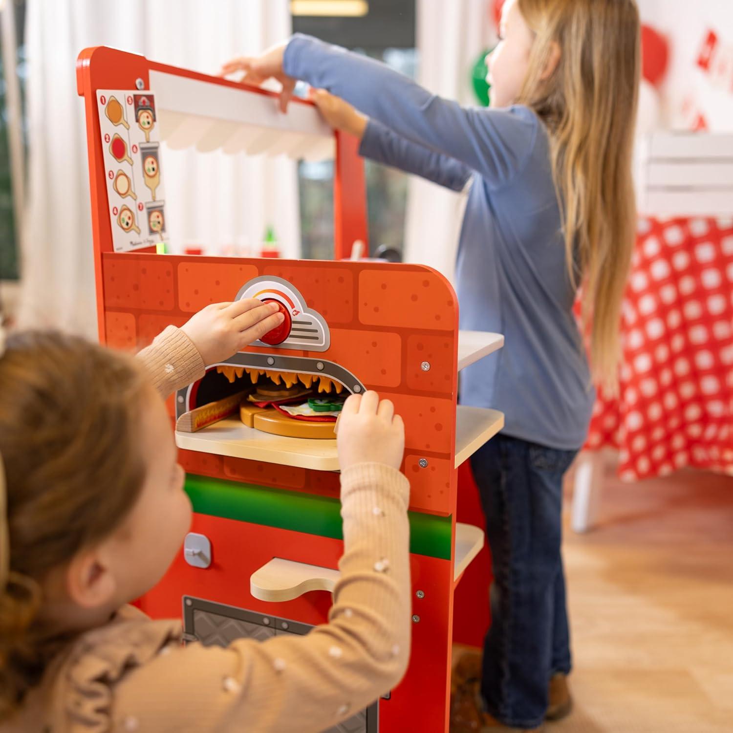 imageMelissa ampamp Doug Wooden Pizza Food Truck Activity Center with Play Food for Boys and Girls 3