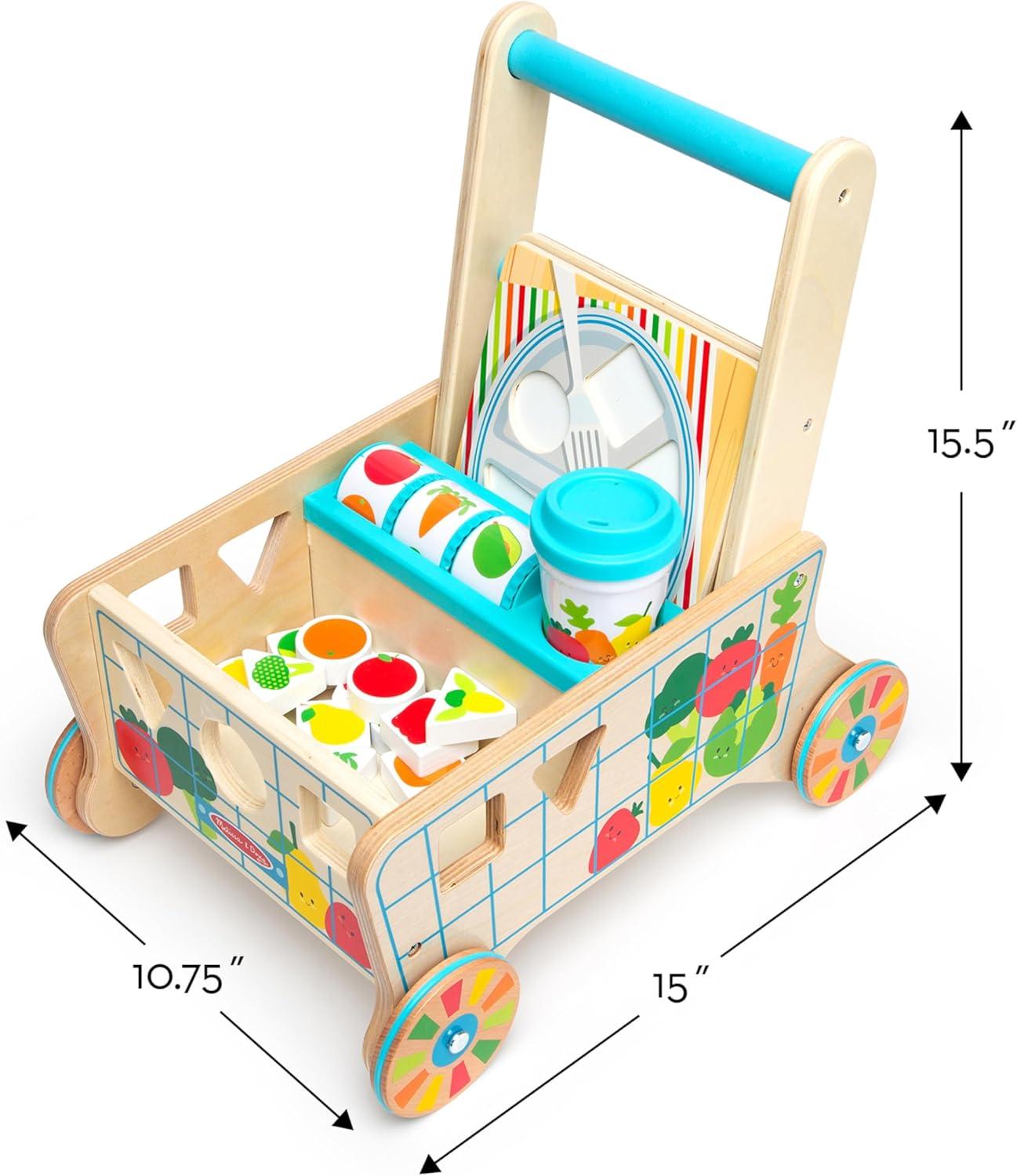 imageMelissa ampamp Doug Wooden Shape Sorting Grocery Cart Push Toy and Puzzles  Pretend Play Grocery Toys Sorting and Stacking Toys for Infants and Toddlers Ages 1  FSCCertified Materials