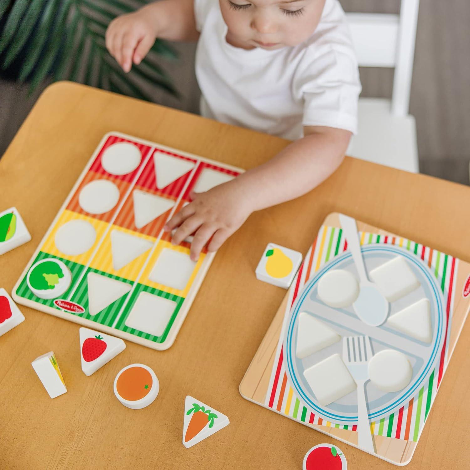 imageMelissa ampamp Doug Wooden Shape Sorting Grocery Cart Push Toy and Puzzles  Pretend Play Grocery Toys Sorting and Stacking Toys for Infants and Toddlers Ages 1  FSCCertified Materials