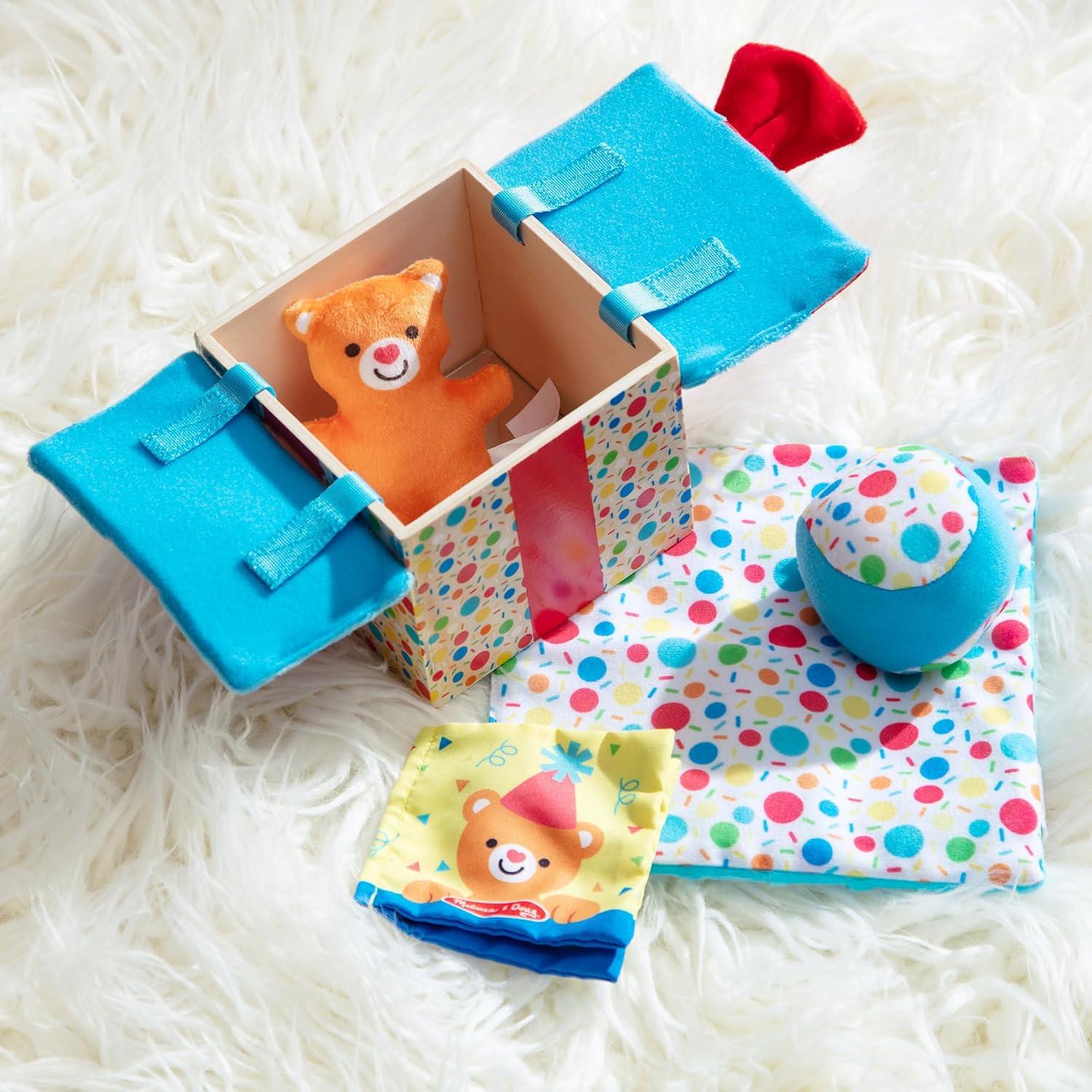 imageMelissa ampamp Doug Wooden Surprise Gift Box Infant Toy 5 Pieces Baby Toy Gift Set Tactile Sensory Toy for Babies and Toddlers  FSCCertified Materials
