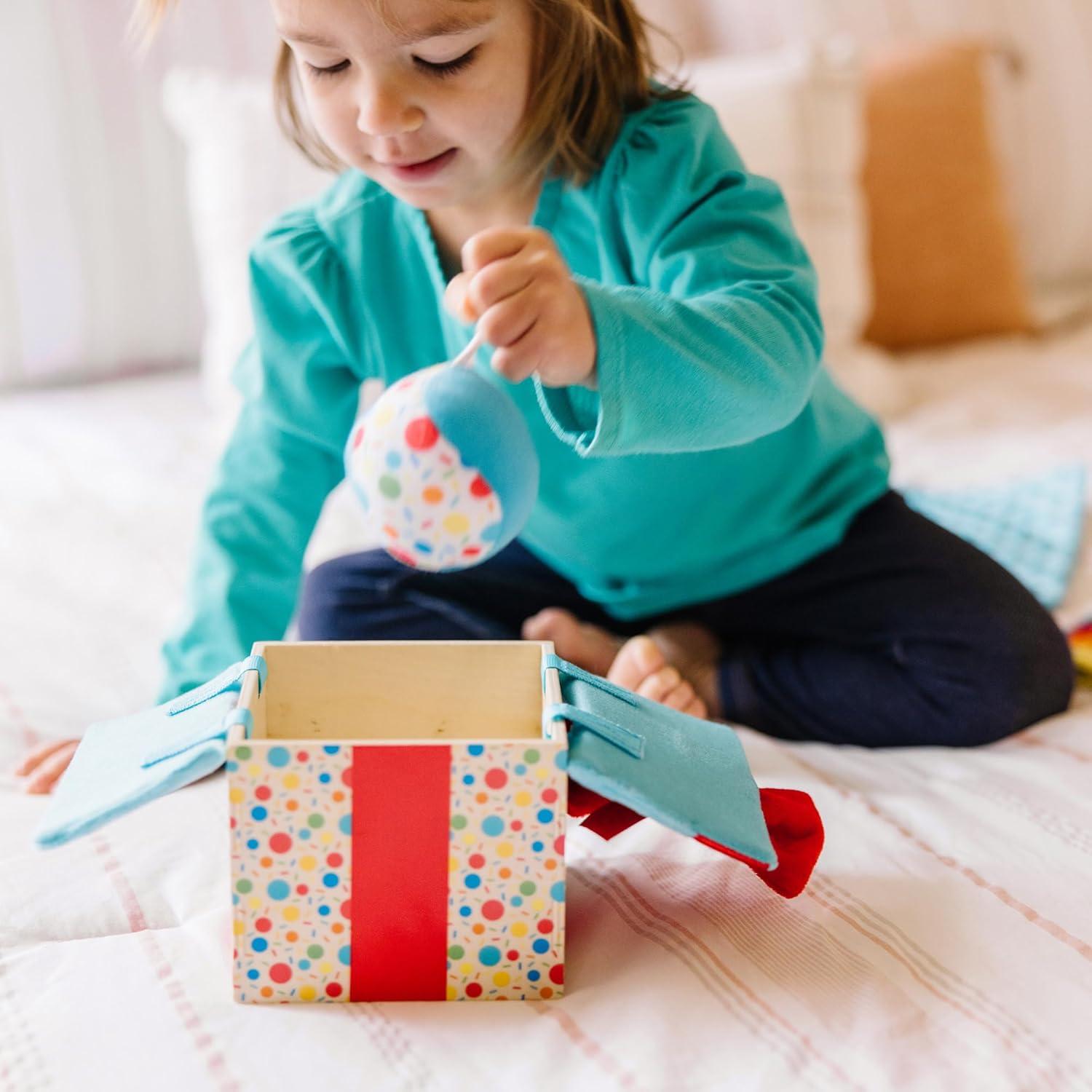 imageMelissa ampamp Doug Wooden Surprise Gift Box Infant Toy 5 Pieces Baby Toy Gift Set Tactile Sensory Toy for Babies and Toddlers  FSCCertified Materials