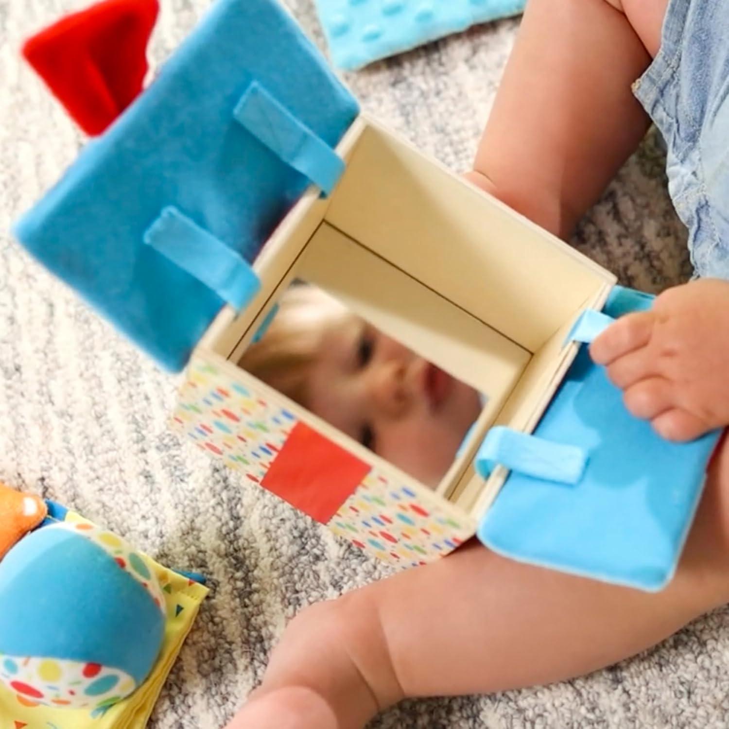imageMelissa ampamp Doug Wooden Surprise Gift Box Infant Toy 5 Pieces Baby Toy Gift Set Tactile Sensory Toy for Babies and Toddlers  FSCCertified Materials