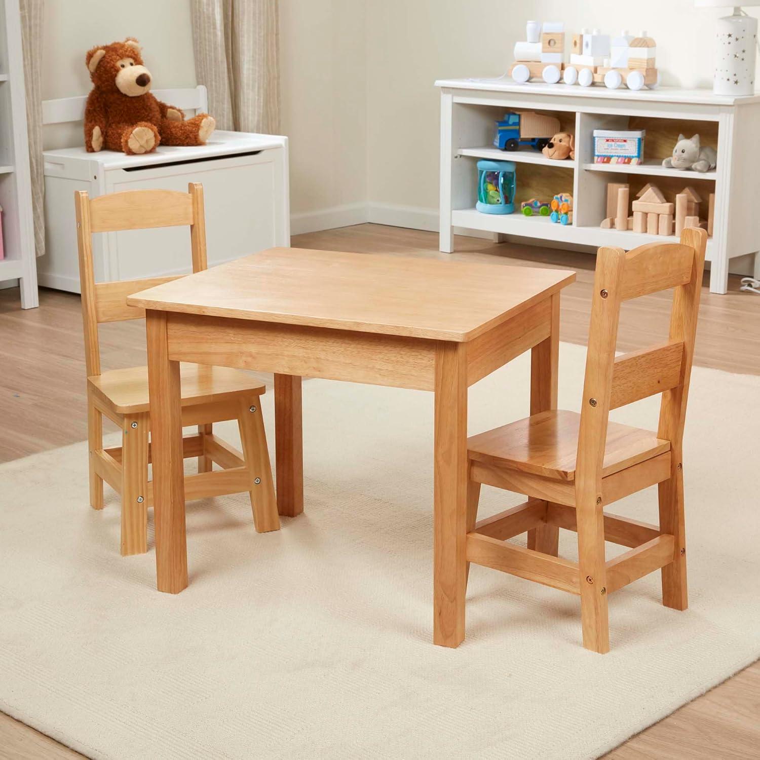 imageMelissa ampamp Doug Wooden Table ampamp ChairsGray Kids Furniture  GreyBlonde