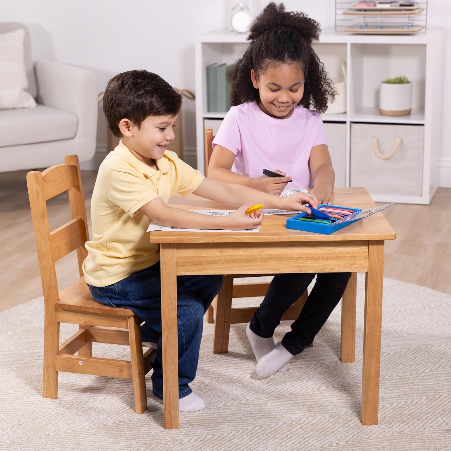 imageMelissa ampamp Doug Wooden Table ampamp ChairsGray Kids Furniture  GreyBlonde