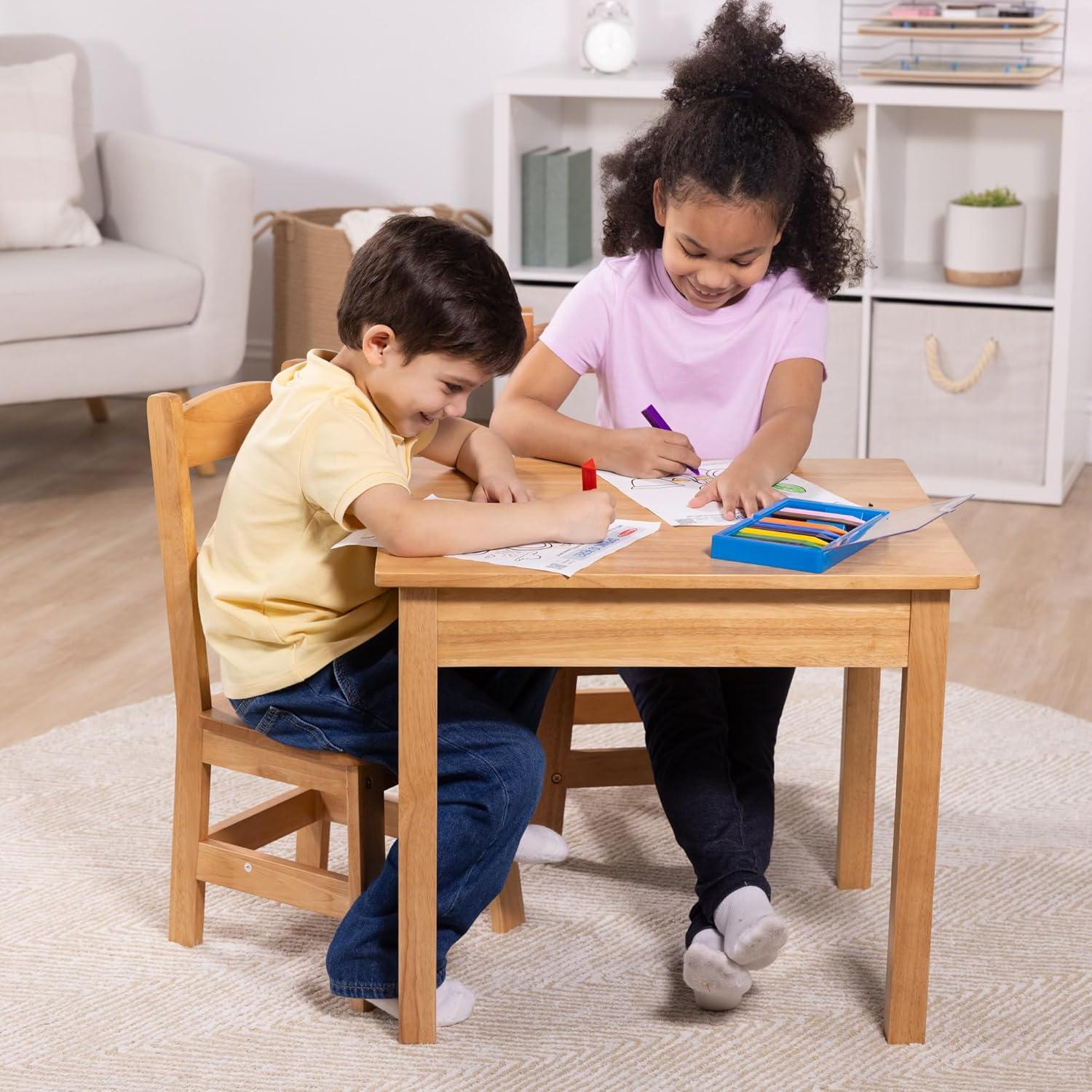 imageMelissa ampamp Doug Wooden Table ampamp ChairsGray Kids Furniture  GreyBlonde
