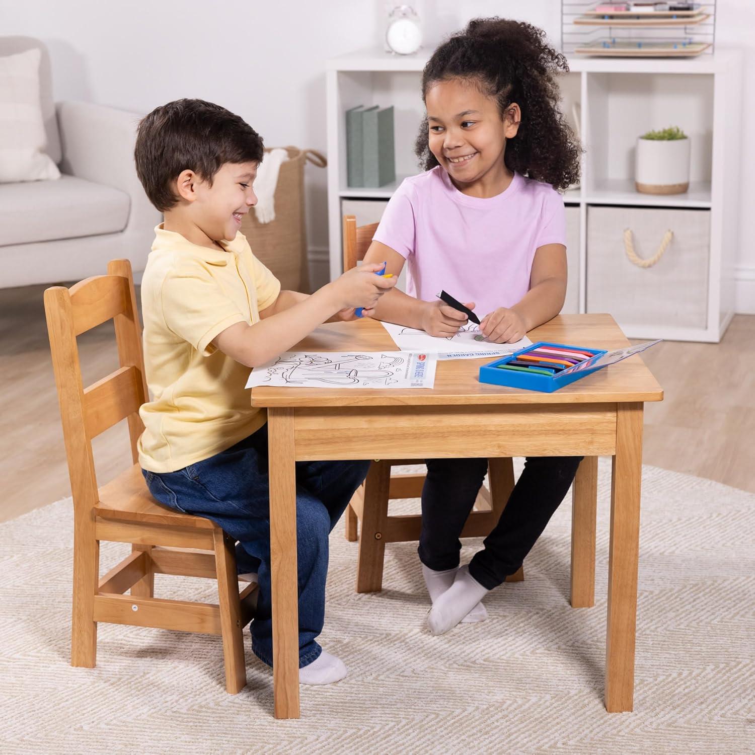 imageMelissa ampamp Doug Wooden Table ampamp ChairsGray Kids Furniture  GreyBlonde