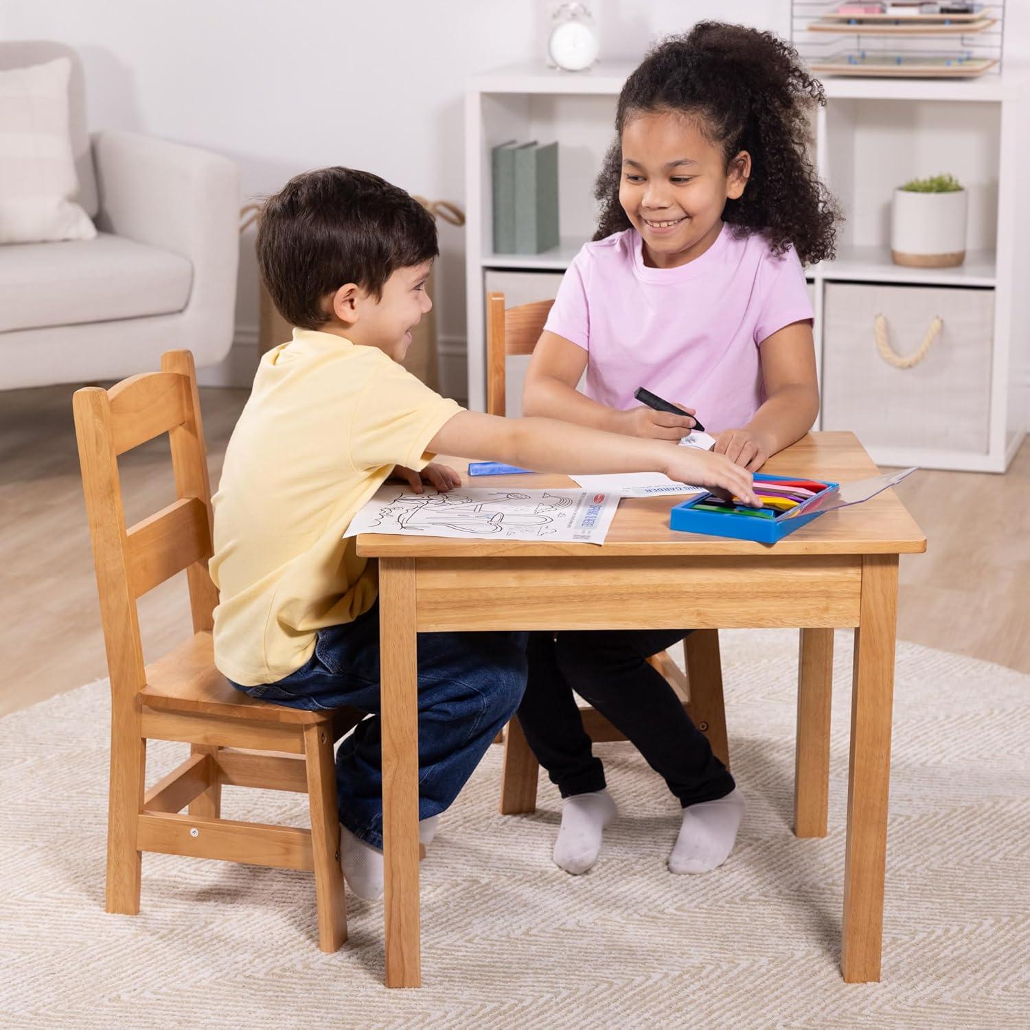 imageMelissa ampamp Doug Wooden Table ampamp ChairsGray Kids Furniture  GreyBlonde