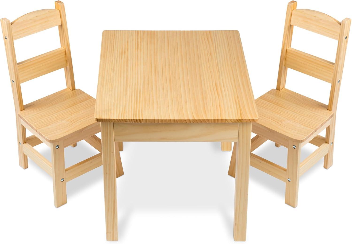 imageMelissa ampamp Doug Wooden Table ampamp ChairsGray Kids Furniture  GreyBlonde