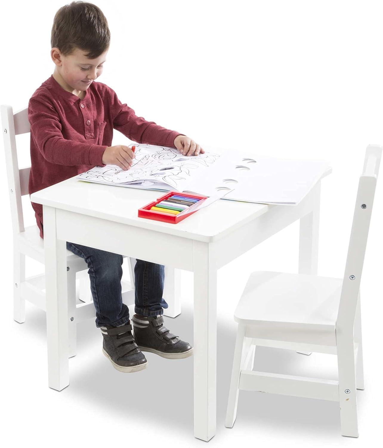 imageMelissa ampamp Doug Wooden Table ampamp ChairsGray Kids Furniture  GreyWhite