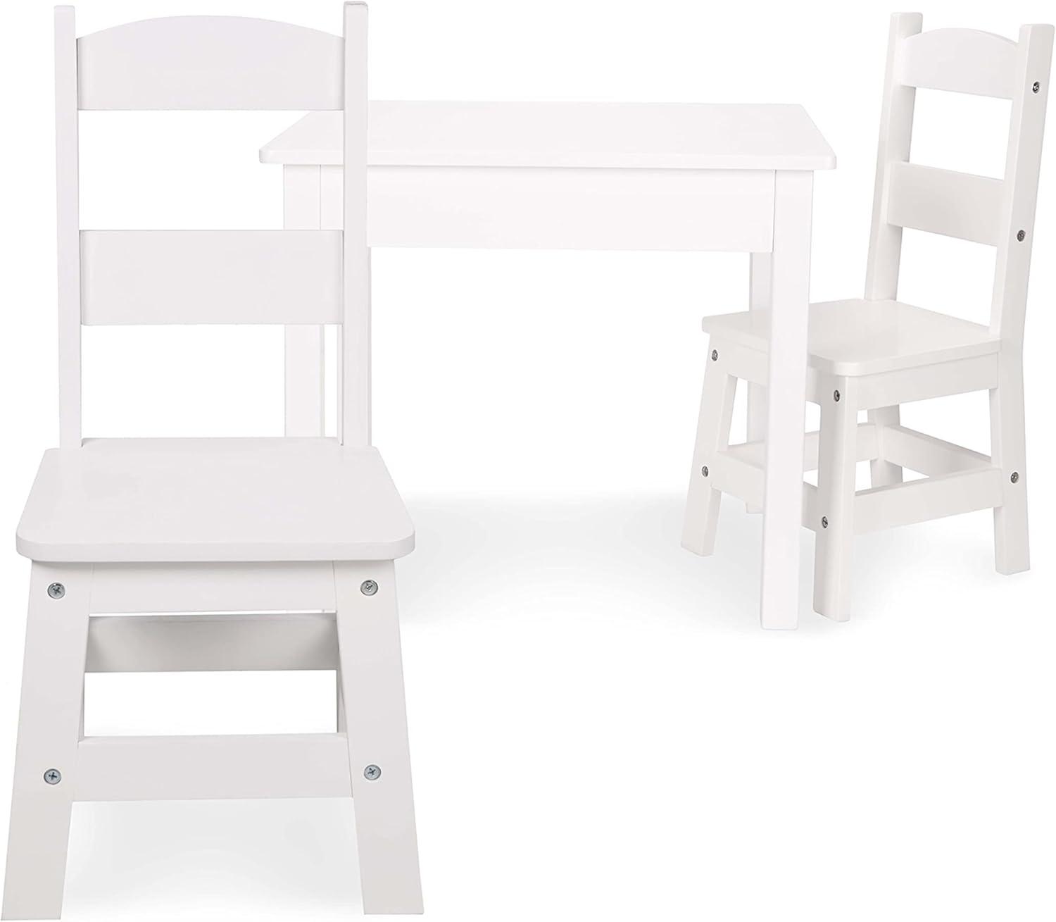 imageMelissa ampamp Doug Wooden Table ampamp ChairsGray Kids Furniture  GreyWhite