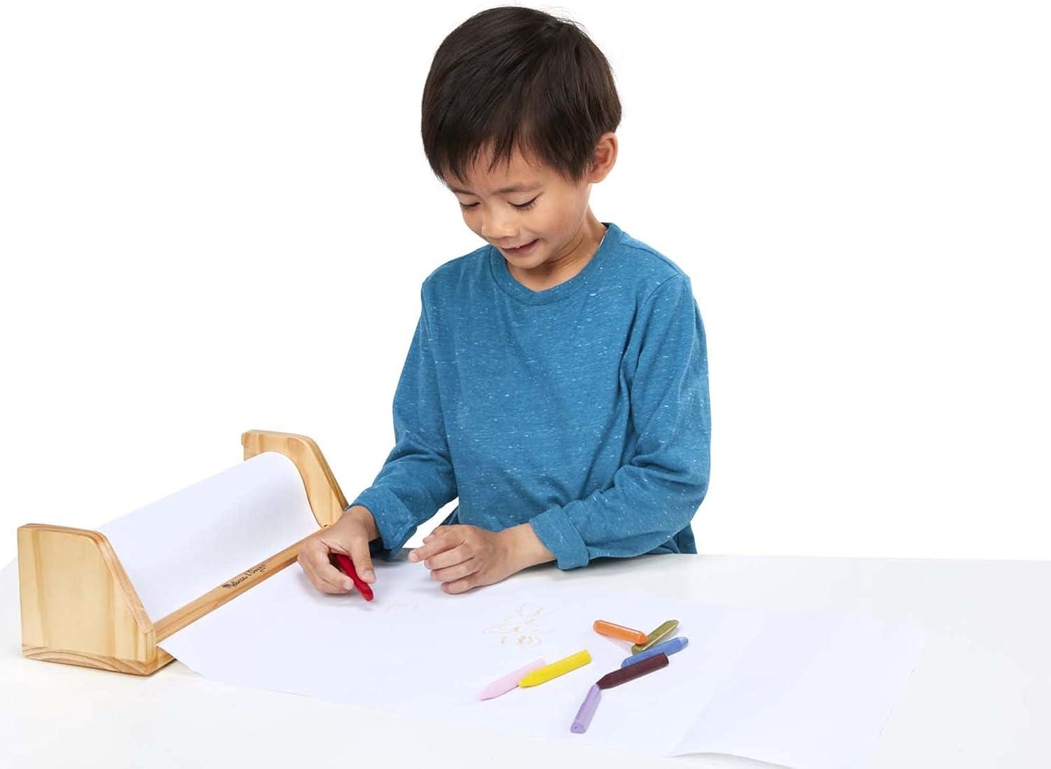 imageMelissa ampamp Doug Wooden Tabletop Paper Roll Dispenser With White Bond Paper 12 inches x 75 feet Drawing For Kids Art Craft Roll For KidsPaper Roll Dispenser