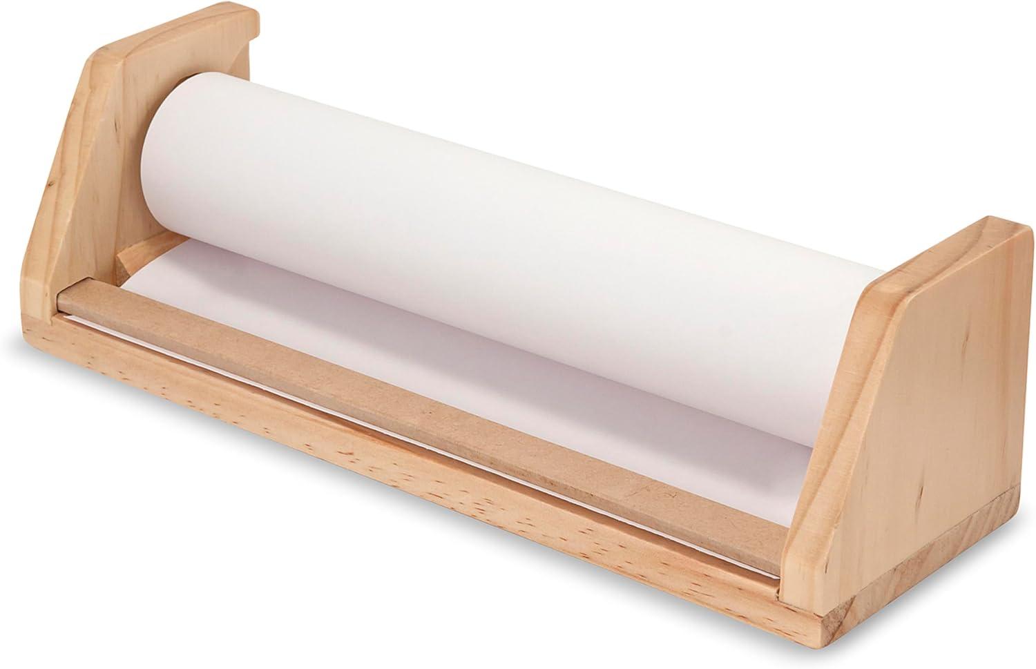 imageMelissa ampamp Doug Wooden Tabletop Paper Roll Dispenser With White Bond Paper 12 inches x 75 feet Drawing For Kids Art Craft Roll For KidsPaper Roll Dispenser
