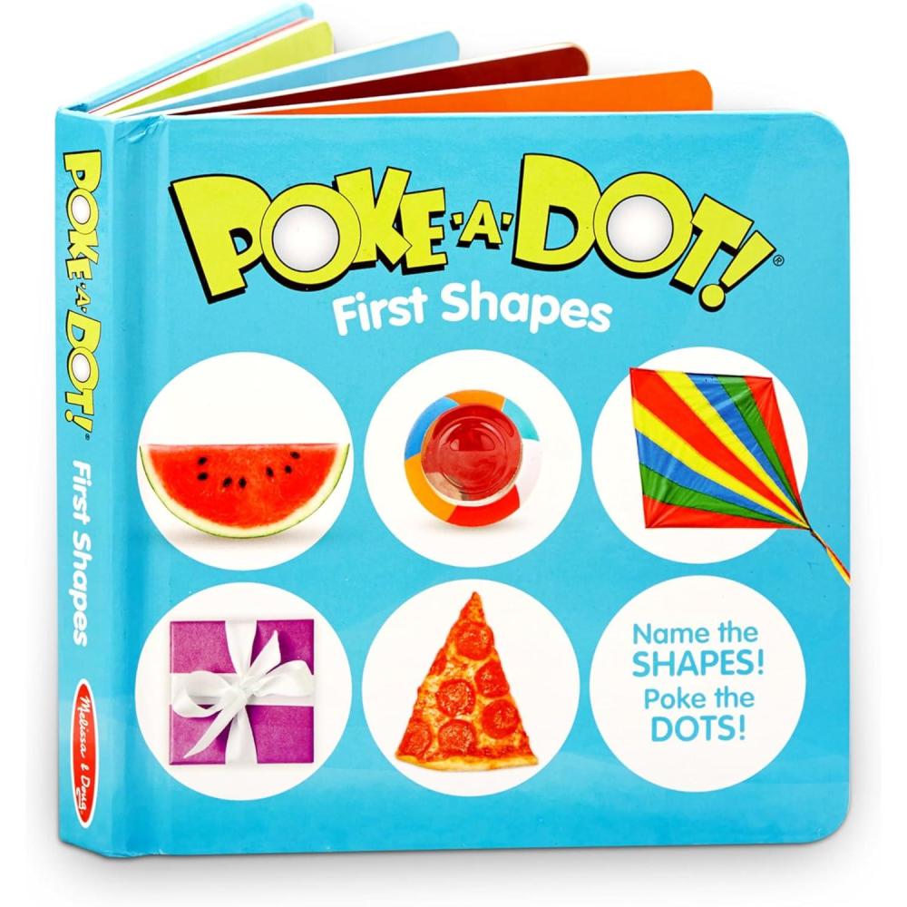 imageMelissa ampamp Doug Childrens Book  PokeaDot First Shapes Board Book with Buttons to Pop