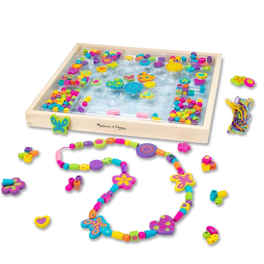 imageMelissa ampamp Doug Created by Me Bead Bouquet Deluxe Wooden Bead Set with 220 Beads for JewelryMaking