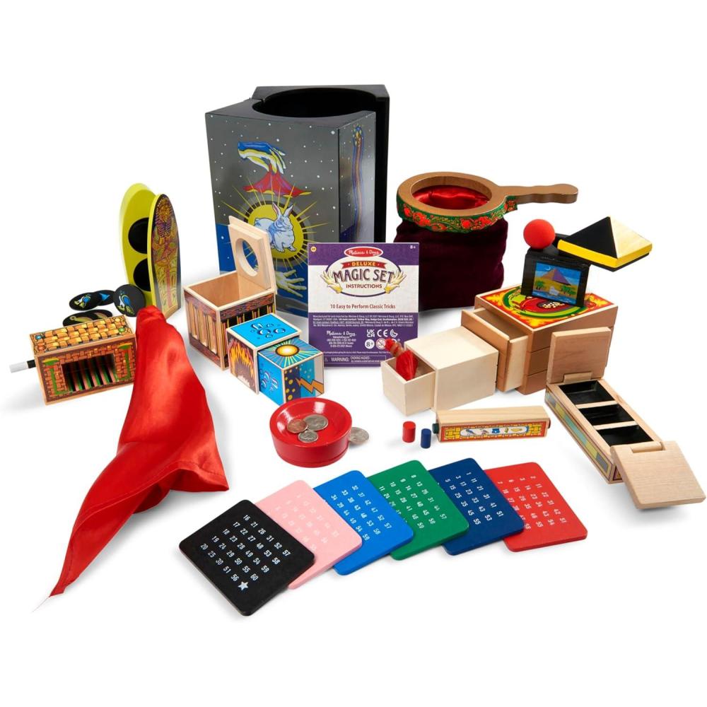 imageMelissa ampamp Doug Deluxe SolidWood Magic Set With 10 Classic Tricks Magician Props Magic Set for Kids Ages 8
