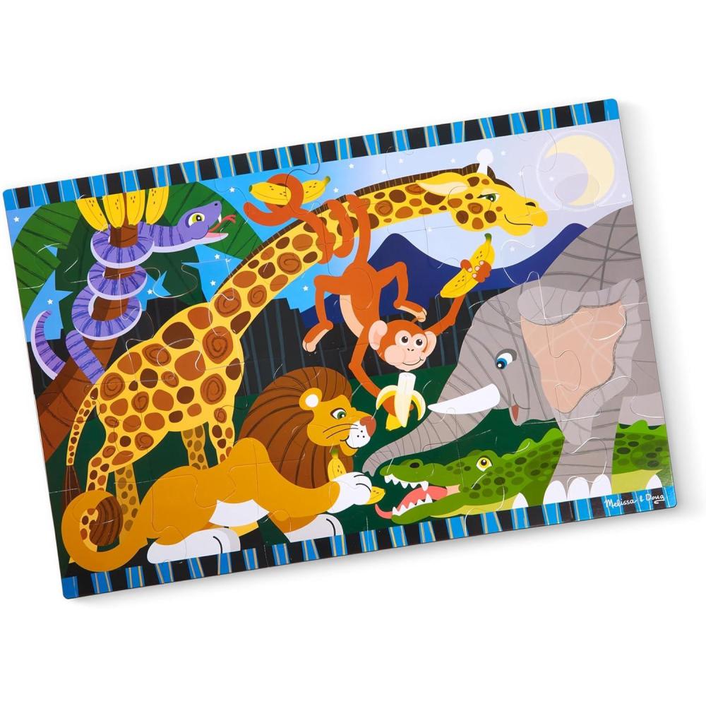 imageMelissa ampamp Doug Dinosaur Dawn Jumbo Floor Puzzle 24 Pieces 2 x 3 Feet Jigsaw Puzzle for Preschoolers and Kids Ages 3  FSC CertifiedSafari Social