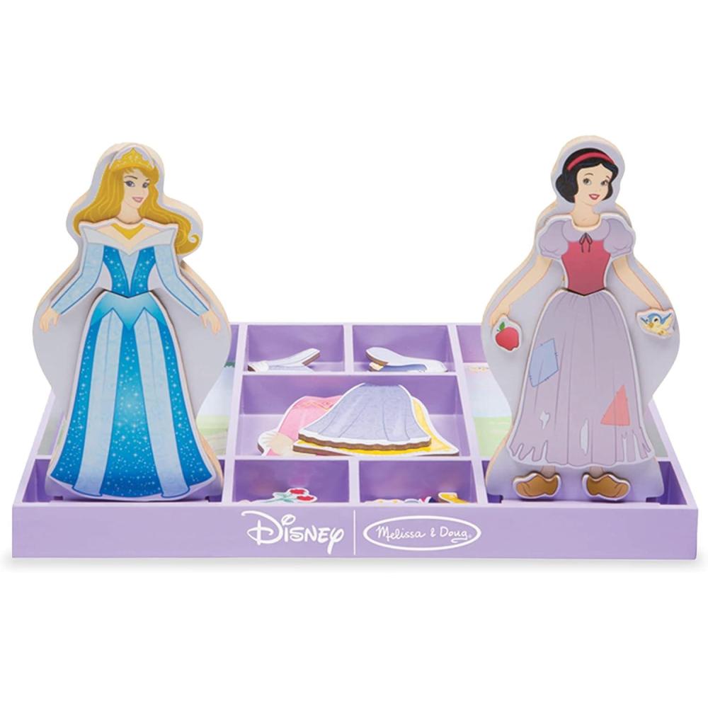imageMelissa ampamp Doug Disney Ariel Magnetic Wooden DressUp Doll Pretend Play Set 35 Pieces Magnetic Dolls Pretend Play ampamp Preschool Toys for Kids Ages 3Sleeping Beauty  Snow White