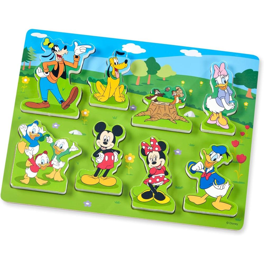 imageMelissa ampamp Doug Disney Mickey Mouse Wooden Chunky Puzzle  8Piece Disney Character Puzzle for Toddlers and Kids Ages 2