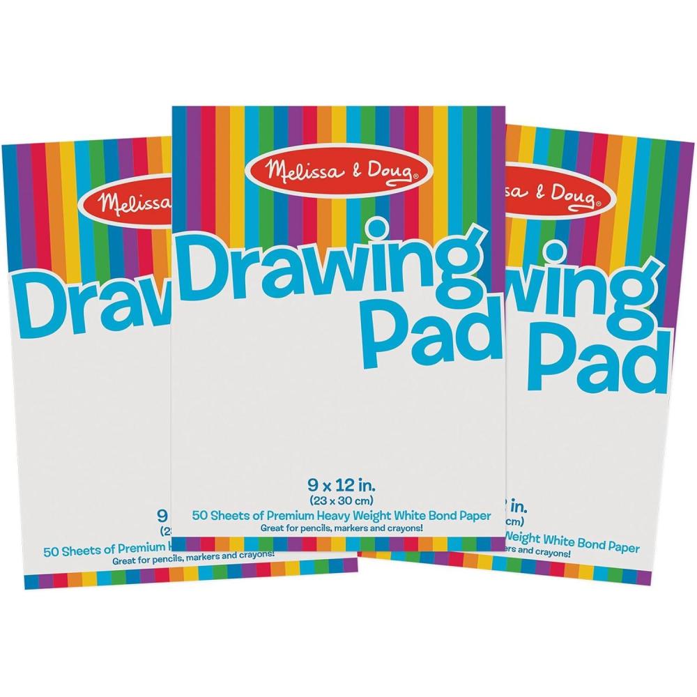 imageMelissa ampamp Doug Drawing Paper Sketch Pad 3Pack Bundle for Coloring Writing or Painting 9 x 12 inches  50 Sheets Each Kids Drawing Pad ampamp Art Supplies for Kids Ages 3  FSC Certified