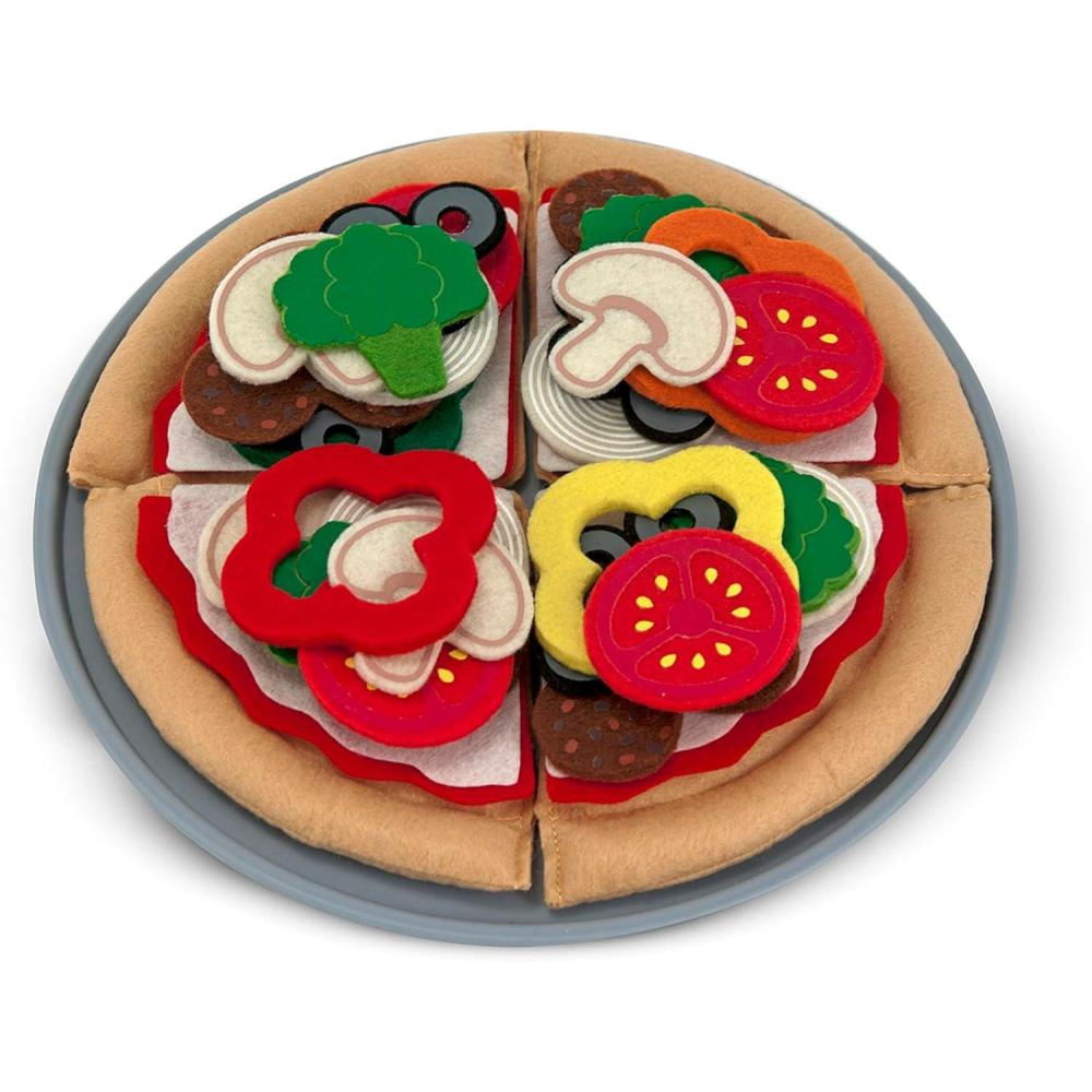 imageMelissa ampamp Doug Felt Food Mix And Match Pizza Play Food Set  42 Pieces Felt Pizza Play Set For Kids Kitchen Pretend Toy For Toddlers And Kids Ages 2Food Set