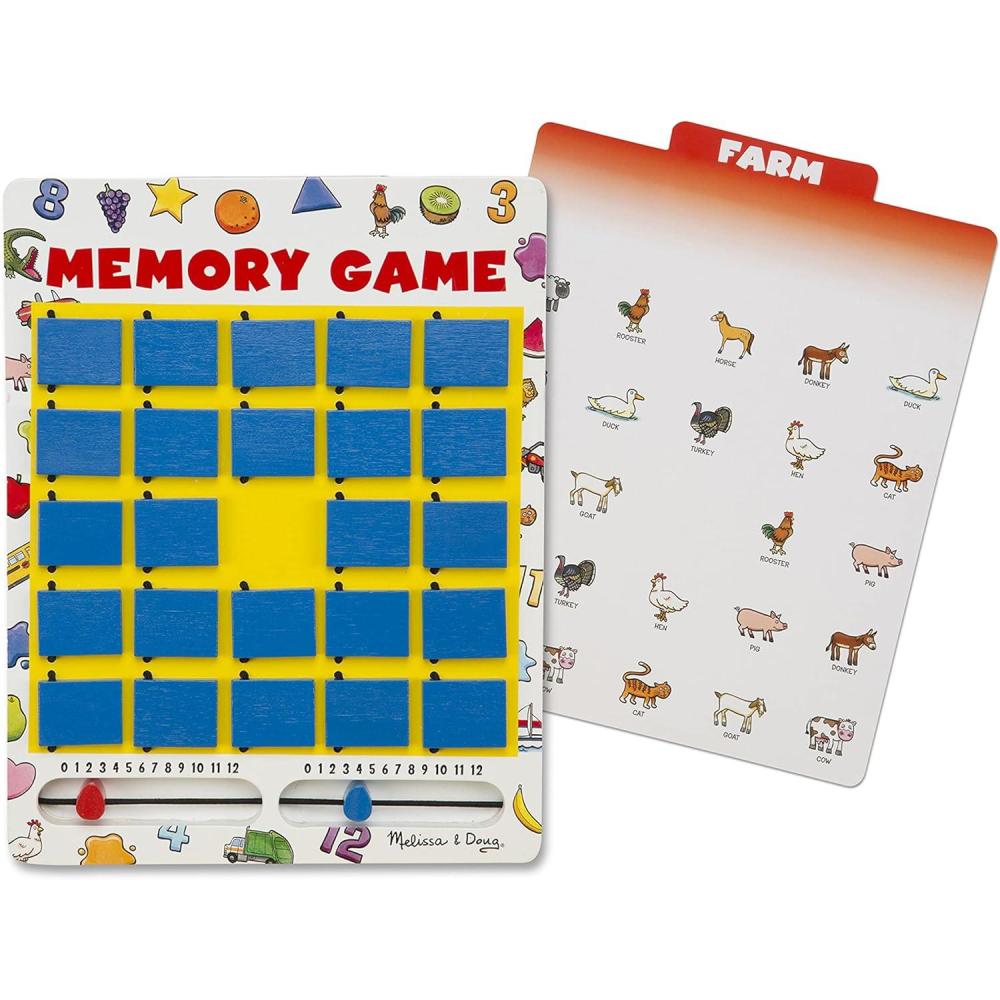 imageMelissa ampamp Doug Flip to Win Travel Memory Game  Wooden Game Board 7 DoubleSided Cards Road Trip Essentials for Kids Hangman for Kids Memory Toy for Toddlers and 5