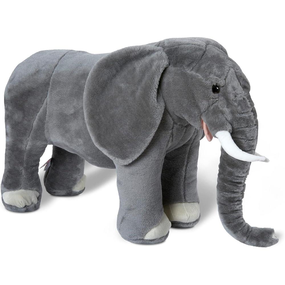 imageMelissa ampamp Doug Giant Elephant  Lifelike Stuffed Animal Over 3 feet LongElephant