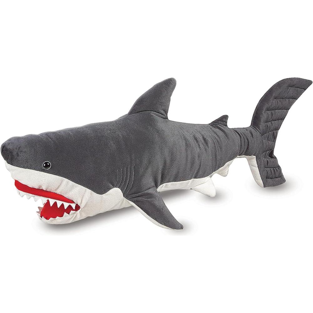 imageMelissa ampamp Doug Giant Shark  Lifelike Stuffed Animal Over 3 feet Long