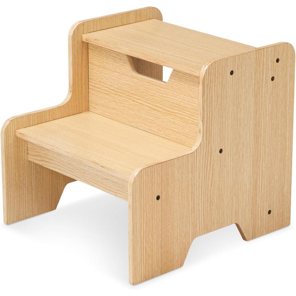 imageMelissa ampamp Doug Kids Furniture Wooden Step Stool  GrayBlonde