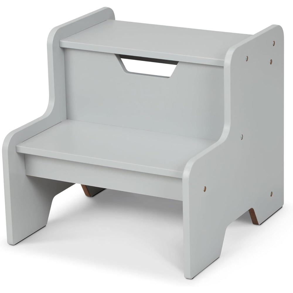imageMelissa ampamp Doug Kids Furniture Wooden Step Stool  GrayGray
