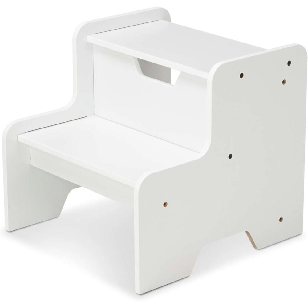 imageMelissa ampamp Doug Kids Furniture Wooden Step Stool  GrayWhite