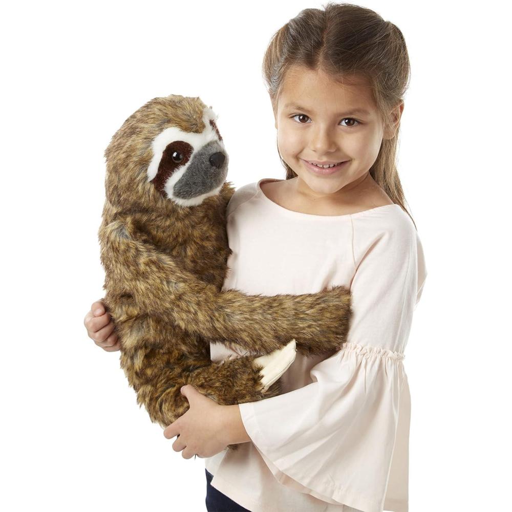 imageMelissa ampamp Doug Lifelike Plush Sloth Stuffed Animal 12W x 145H x 9D in