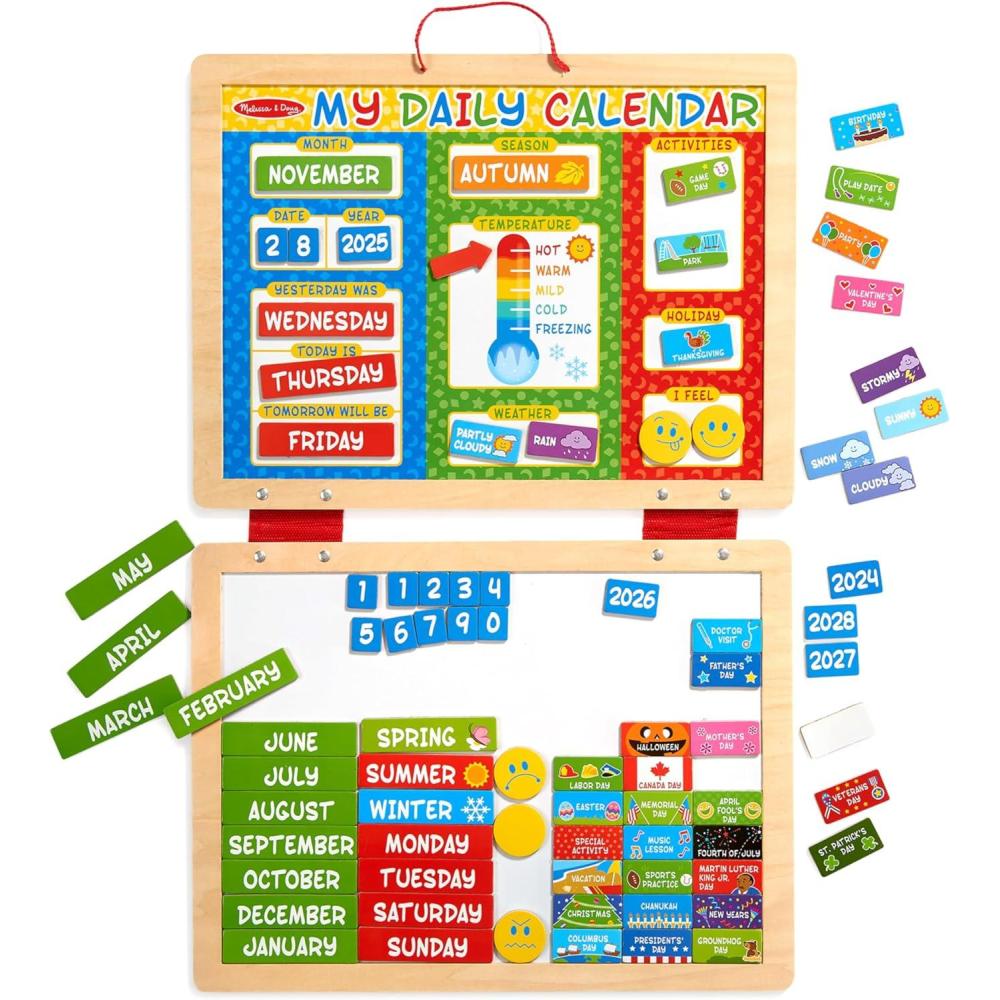 imageMelissa ampamp Doug My First Daily Magnetic Calendar Classroom Calendar for Kids Activities with Weather ampamp Seasons Preschool Toys for Girls ampamp Boys Ages 4