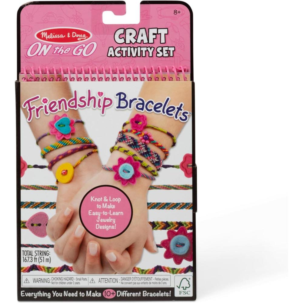 imageMelissa ampamp Doug On The Go Friendship Bracelet Craft Set Makes 10 Bracelets