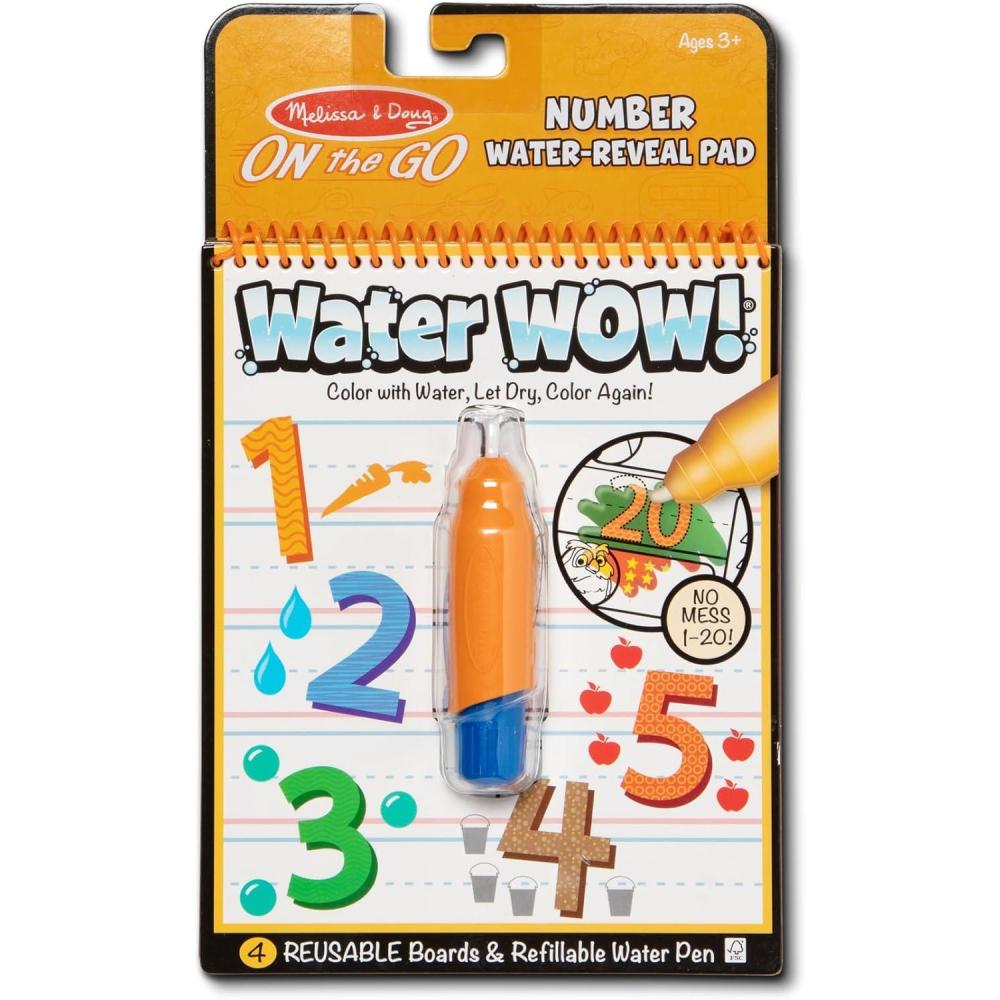 imageMelissa ampamp Doug On The Go Water Wow Reusable WaterReveal Activity Pad  Numbers  FSC CertifiedNumbers