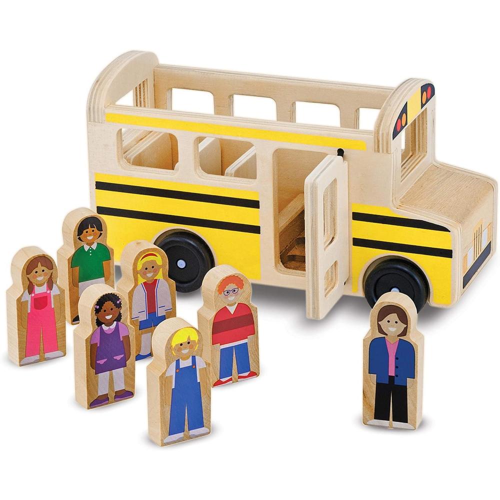 imageMelissa ampamp Doug School Bus Wooden Play Set with 7 Play Figures