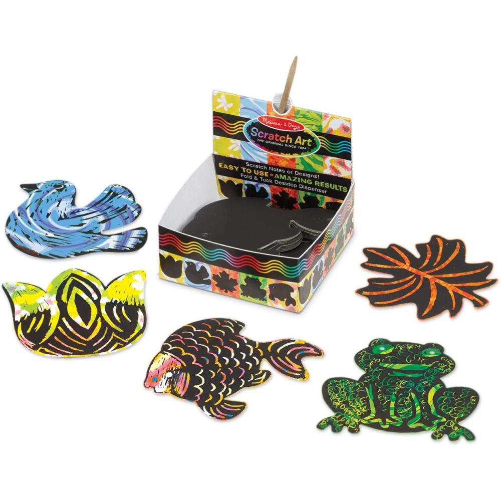 imageMelissa ampamp Doug Scratch Art Rainbow Mini Notes 125 with Wooden Stylus  FSC CertifiedNature