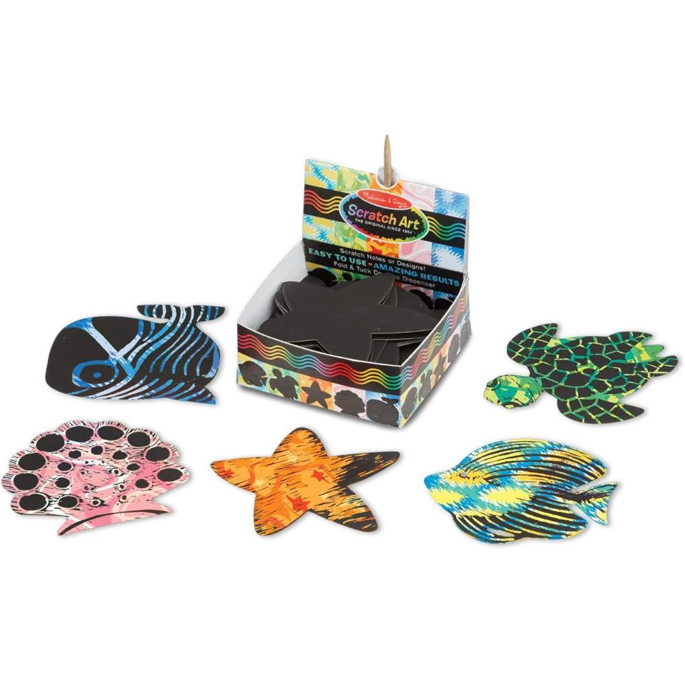 imageMelissa ampamp Doug Scratch Art Rainbow Mini Notes 125 with Wooden Stylus  FSC CertifiedOcean