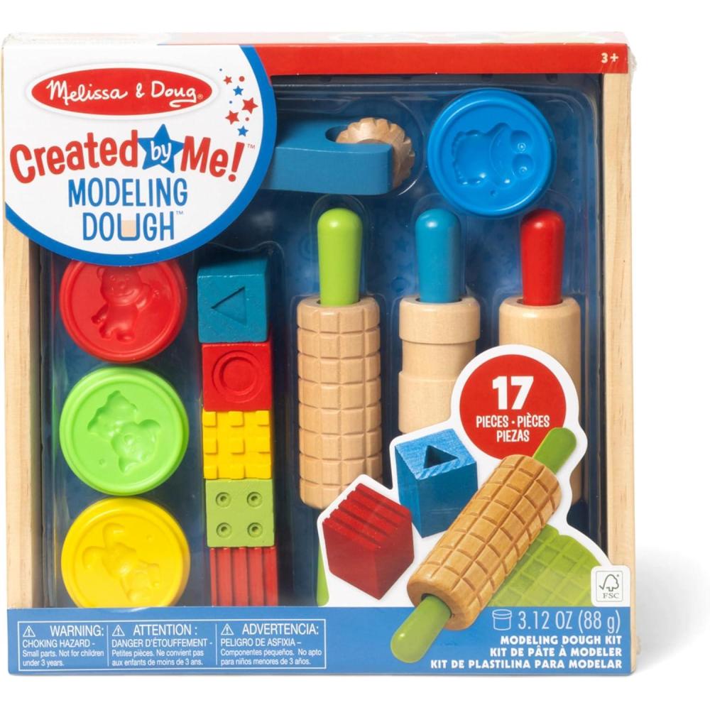 imageMelissa ampamp Doug Shape Model and Mold Clay Activity Set  4 Tubs of Modeling Dough and Tools