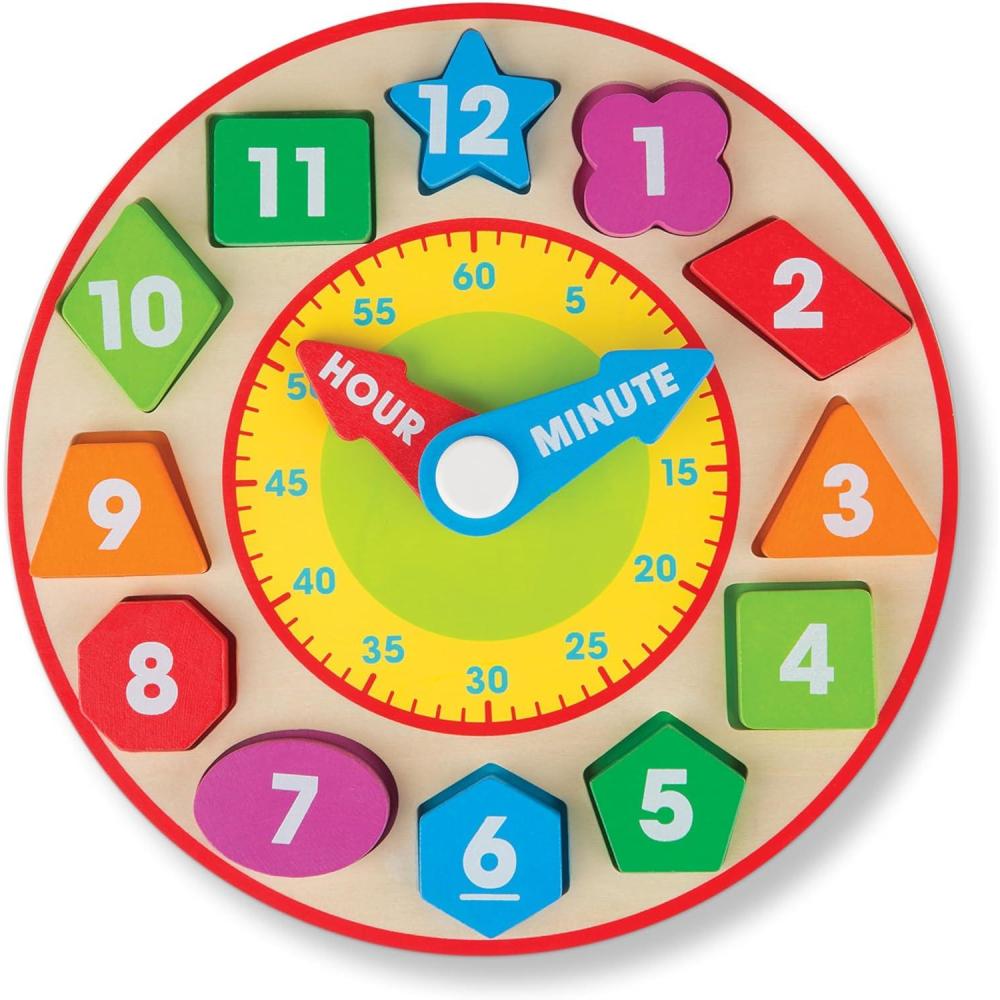 imageMelissa ampamp Doug Shape Sorting Clock  Wooden Educational Toy