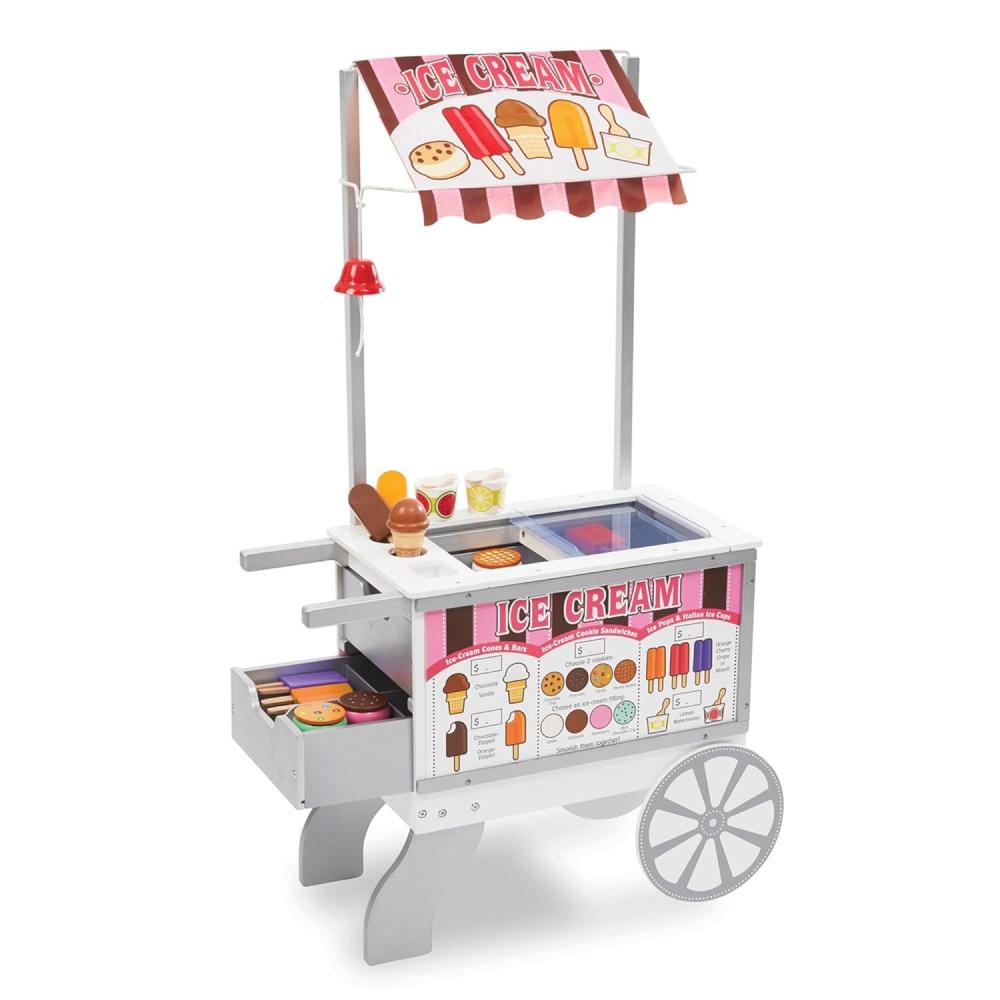 imageMelissa ampamp Doug Snacks ampamp Sweets Food Cart with Play Food Wooden Toys ampamp Kids Play Kitchen Accessories Preschool Learning Toys for Girls ampamp Boys 3
