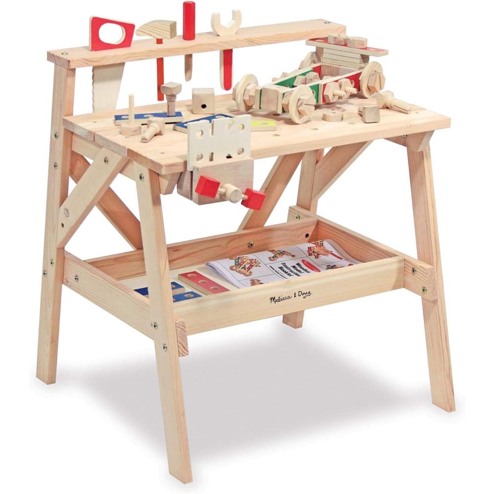 imageMelissa ampamp Doug Solid Wood Project Workbench Play Building Set  STEAM Toy
