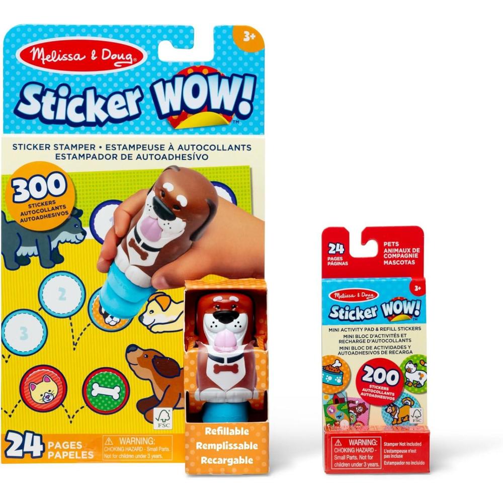 imageMelissa ampamp Doug Sticker Wow 24Page Activity Pad and Sticker Stamper 300 Stickers Arts and Crafts Fidget Toy Collectible Character  Dog  for Kids Ages 3  FSC CertifiedDog