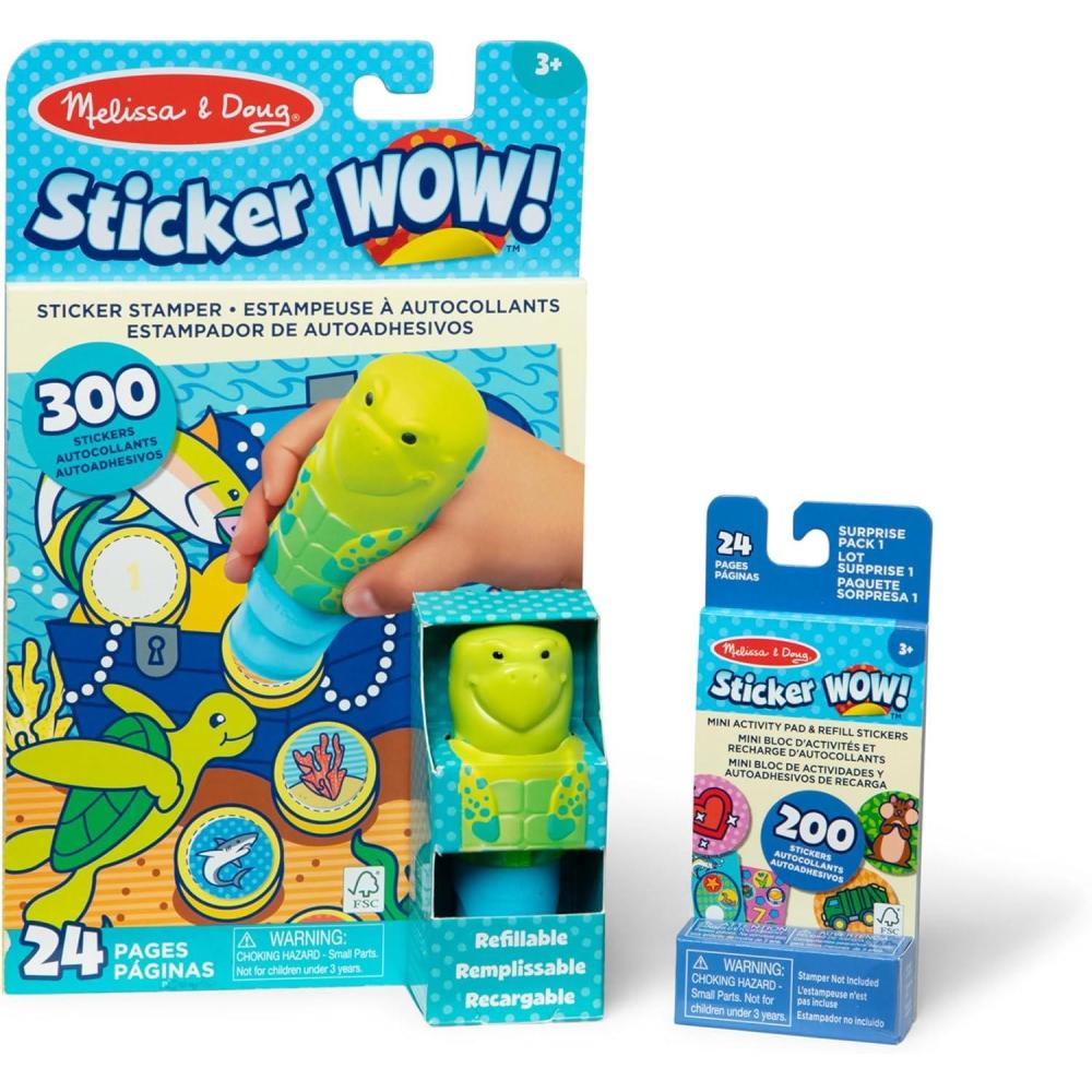 imageMelissa ampamp Doug Sticker Wow 24Page Activity Pad and Sticker Stamper 300 Stickers Arts and Crafts Fidget Toy Collectible Character  Tiger  for Kids Ages 3  FSC CertifiedSea Turtle