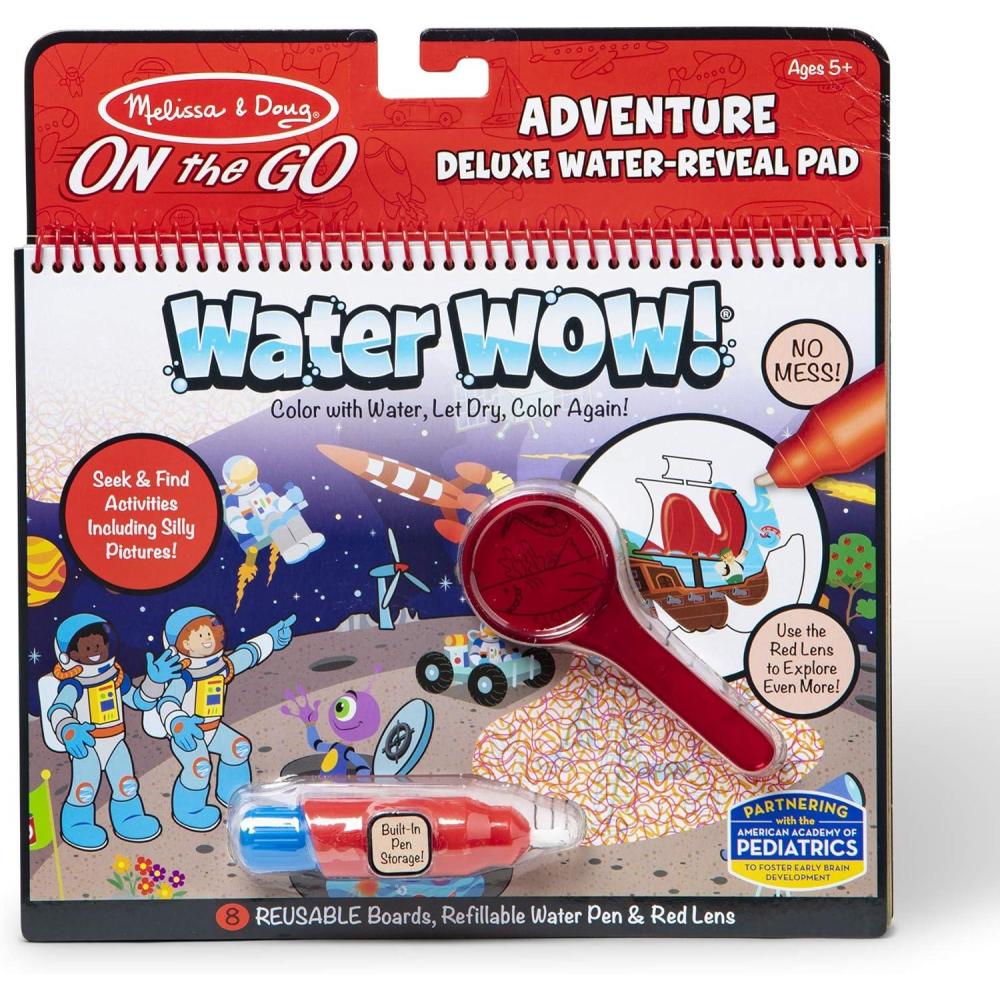 imageMelissa ampamp Doug Water Wow Reusable ColorwithWater Deluxe Travel Activity Pad 2 Pack  Around Town Animal AnticsAdventure