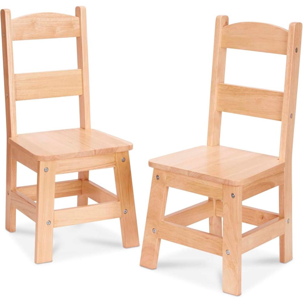 imageMelissa ampamp Doug Wooden Chairs Set of 2  White Furniture for PlayroomBlonde