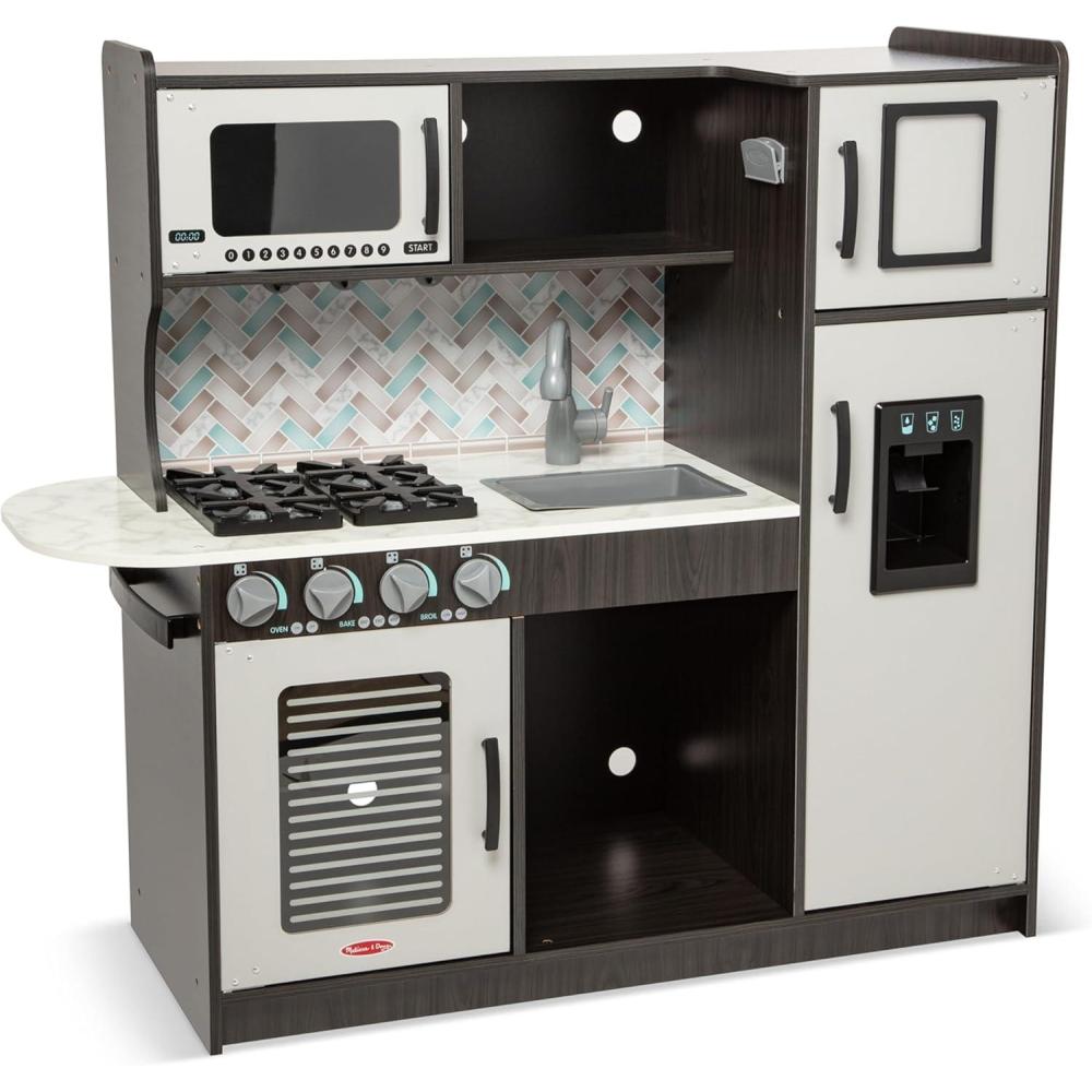 imageMelissa ampamp Doug Wooden Chefs Kitchen Set for Kids with Play Kitchen Accessories ampamp Ice Cube Dispenser Preschool Learning Toys for Girls ampamp Boys 3  FSC CertifiedCharcoal