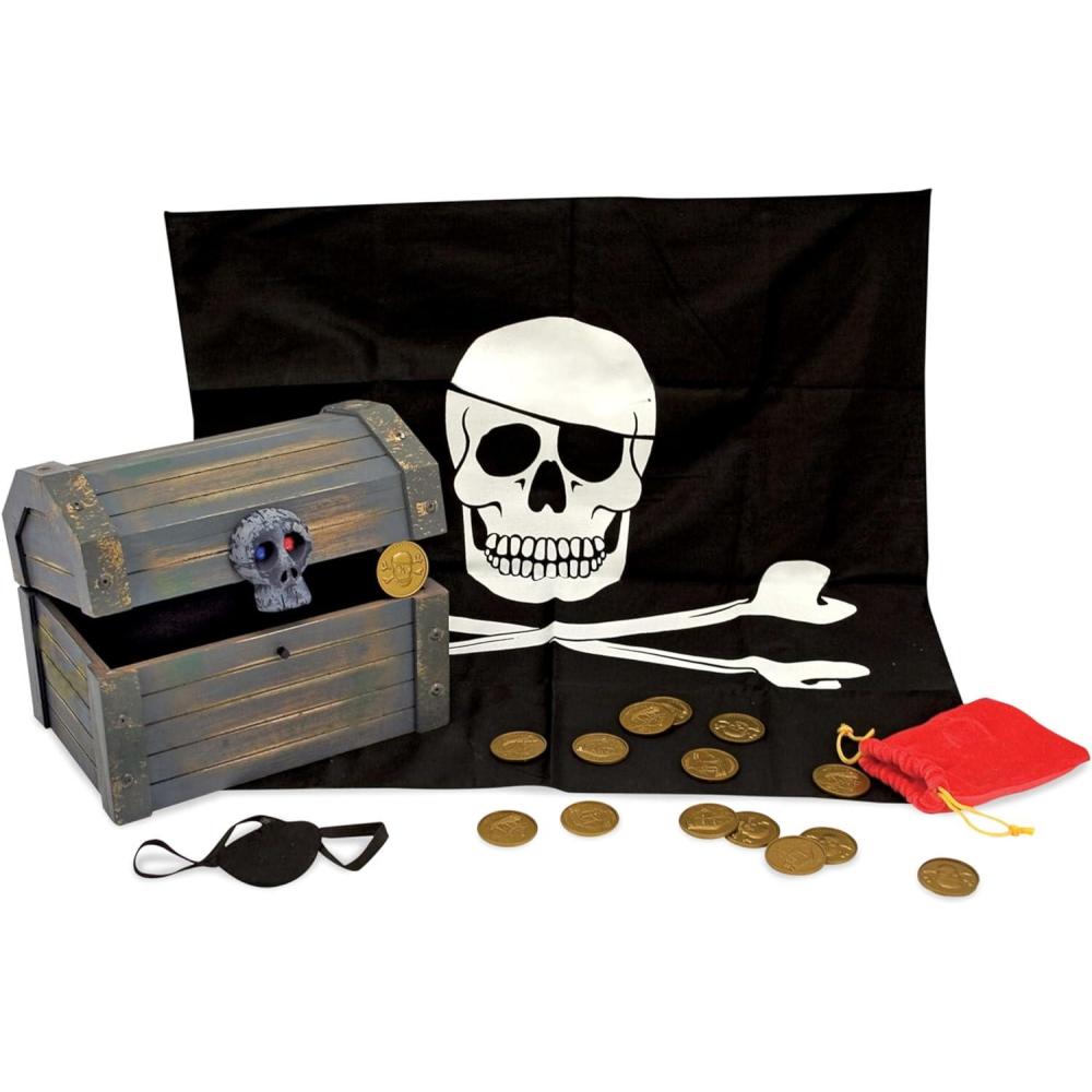 imageMelissa ampamp Doug Wooden Pirate Chest Pretend Play Set