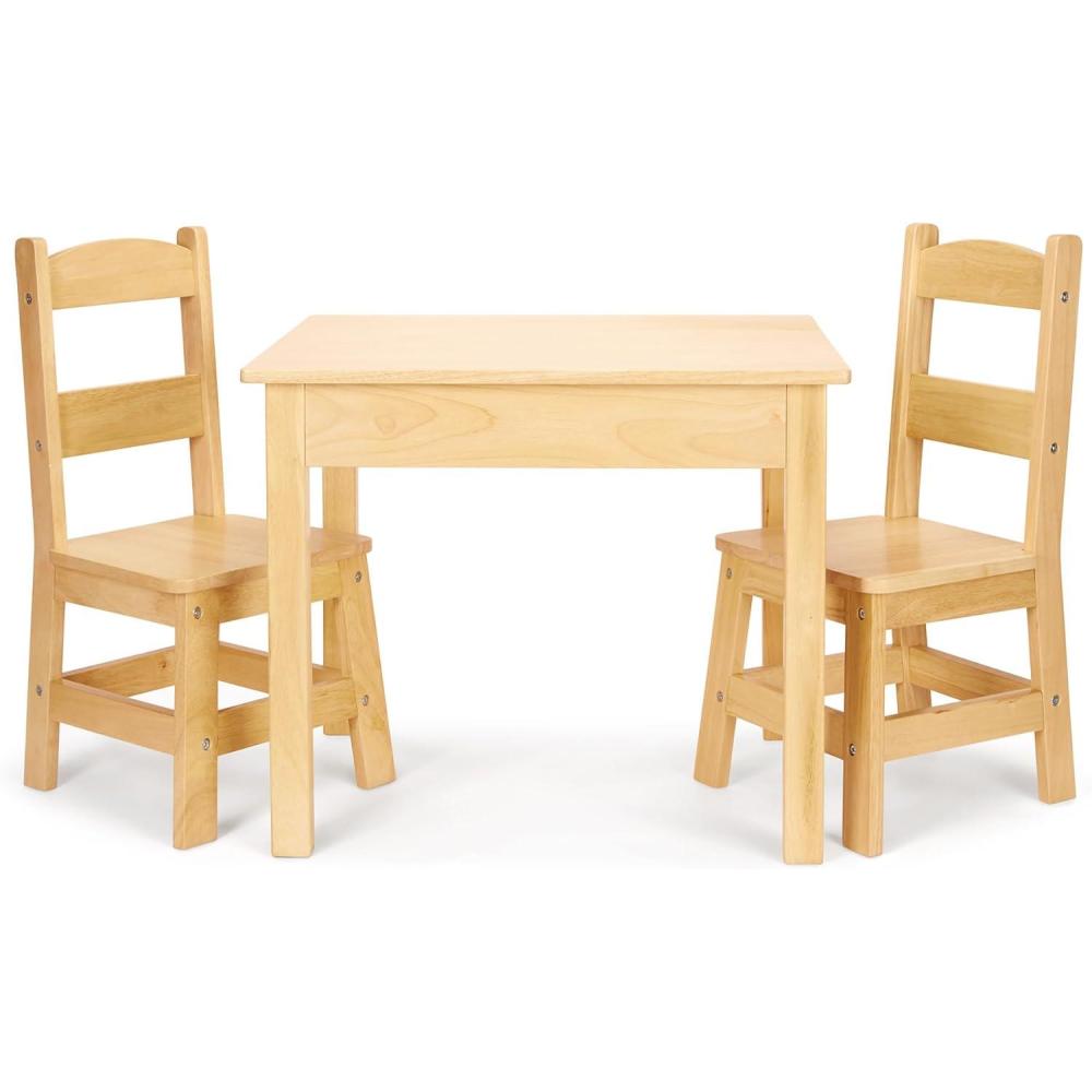 imageMelissa ampamp Doug Wooden Table ampamp ChairsGray Kids Furniture  GreyBlonde