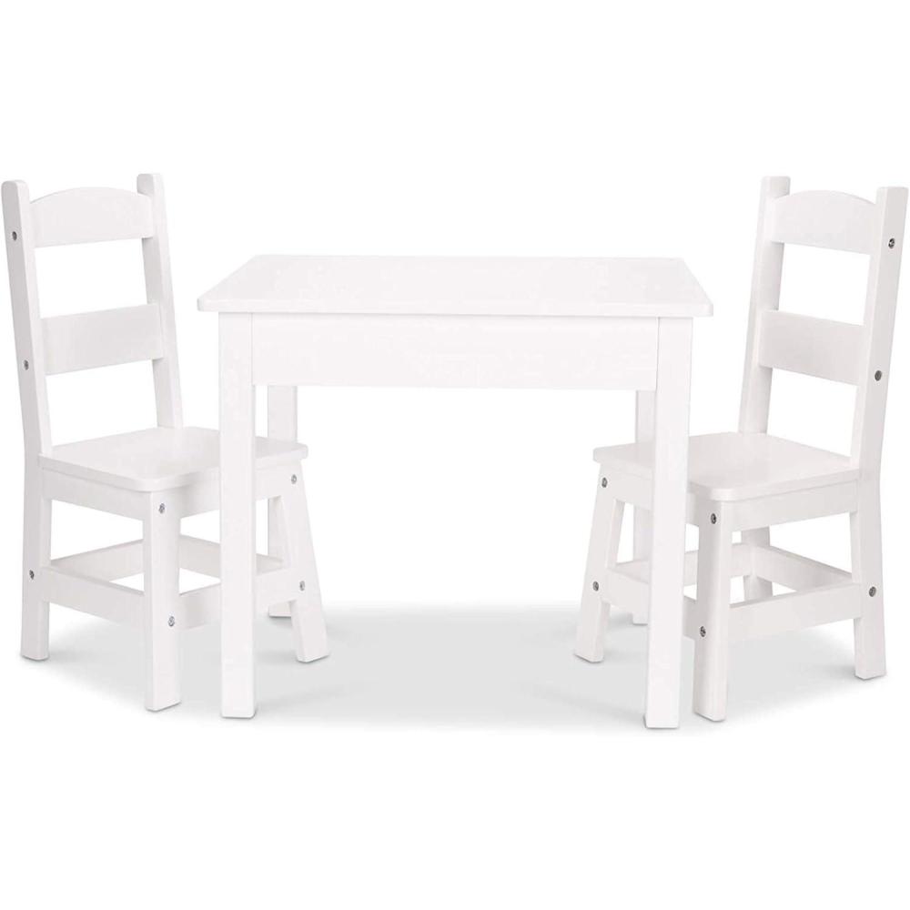 imageMelissa ampamp Doug Wooden Table ampamp ChairsGray Kids Furniture  GreyWhite