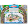 imageMelissa ampamp Doug 18Piece Wooden TakeAlong Tabletop Town 4 Rescue Vehicles Play Pieces Bridge